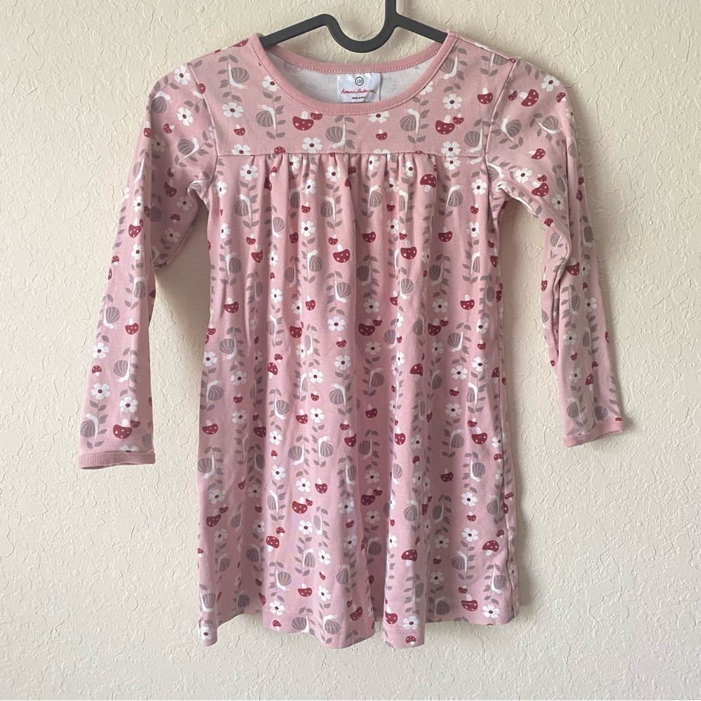 Hanna Andersson | Girl's Pink Printed Long Sleeve Cotton Dress Size US 5